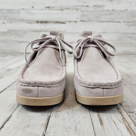 Everlane Moc Toe Wild Grey Neutral Suede Shoes Chukka Boots - Picture 8 of 9